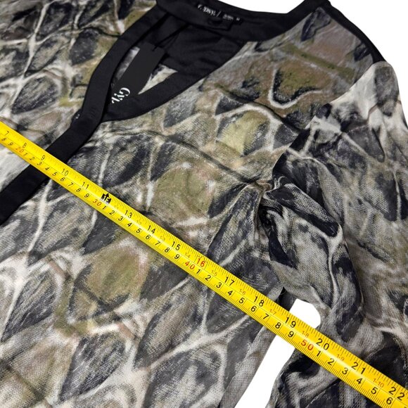 NWT Snake Print 100% Blouse Sz M Chiffon Animal Print Career Professional Work - Picture 7 of 13